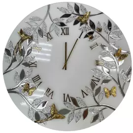 Авторские зеркально-ювелирные часы "Райский сад"